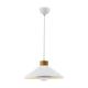 Lámpara de Techo Colgante NICKY Metal Blanco Madera Natural