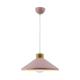 Lámpara de Techo Colgante NICKY Metal Rosa Madera Natural