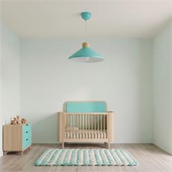 COLGANTE METAL MADERA NICKY COLOR VERDE/NATURAL