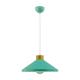 Lámpara de Techo Colgante NICKY Metal Verde Madera Natural