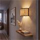 Aplique de Pared en Rafia Beige y Negro | Serie ADINA