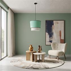 Lámpara de Techo OLENA Doble Verde Agua Blanco 35 Cm