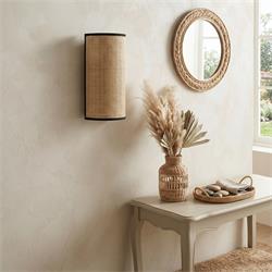 Aplique de Pared con Pantalla de Rafia Beige | Serie ARLENE