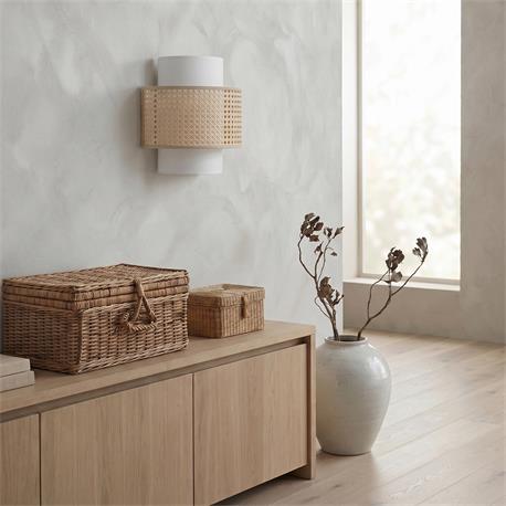 Aplique de Pared de Vienés Natural y Blanco | Serie CIRA
