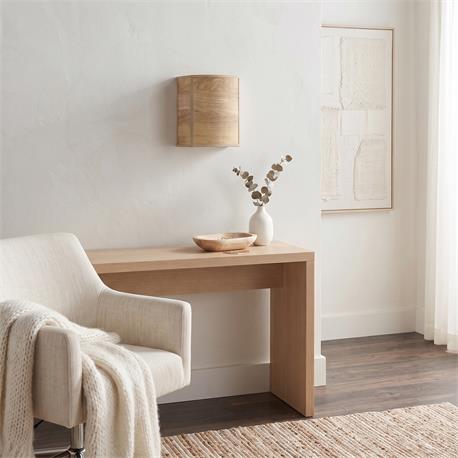 Aplique de Pared en Tejido de Madera Clara | Serie ELEA