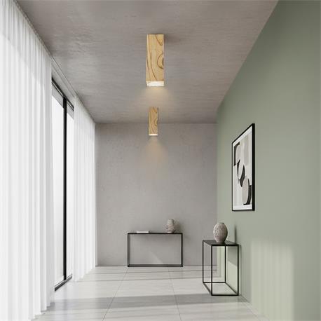 FOCO SUPERF.MADERA NATURAL 200MM CUADRADO XTRELAMP