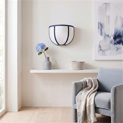 Aplique de Pared Blanco con Cinta Azul | Serie LUNA