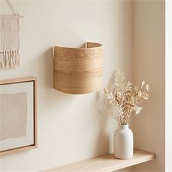 Aplique de Pared con Pantalla de Madera Clara | Serie BELA