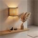 Aplique de Pared de Rafia Beige y Cinta Negra | Serie BELA