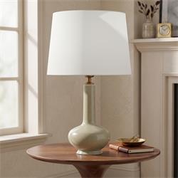 Lámpara de Mesa de Cerámica Beige | Serie BELL
