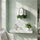 Aplique de Pared Blanco con Flecos Verdes | Serie IRIS II