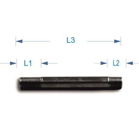 TUBO ROSCADO 310MM M10/1 HIERRO ROSCA 2 LADOS BRUTO