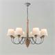 LAMPARA ADELA MADERA 8 LUCES E14 C/PANTALLA XTRELAMP