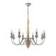 LAMPARA ADELA MADERA 8 LUCES E14 VELA XTRELAMP