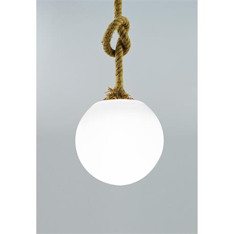 COLGANTE CUERDA BOLA BLANCA 35CM 1 X E27