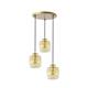 PLAFON SERIE OTTILIA METAL ORO 3 L C/T AMBAR XTRELAMP