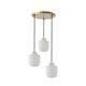 PLAFON SERIE OTTILIA METAL ORO 3 L C/T BLANCO XTRELAMP