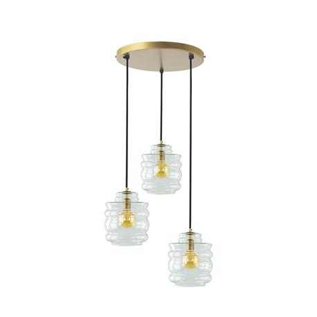 PLAFON SERIE OTTILIA METAL ORO 3L C/T TRANSPARENTE XTRELAMP