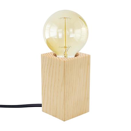 SOBREMESA MADERA NATURAL 120MM CUADRADO E27 XTRELAMP