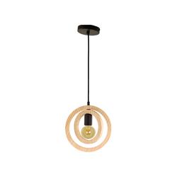 COLGANTE BIARRITZ MADERA NATURAL D20 XTRELAMP CIRCULOS ARTI