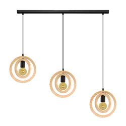 REGLETA 3 LUCES BIARRITZ MADERA NATURAL D20 XTRELAMP