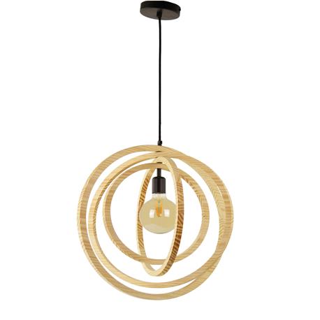 COLGANTE BIARRITZ MADERA NATURAL D45 XTRELAMP CIRCULOS ARTI