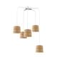 PLAFON 5 LUCES AITANA BLANCO C/P MADERA CLARA D60 XTRELAMP