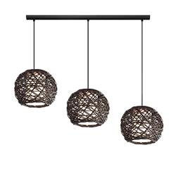 REGLETA RATTAN 3 LUCES MARRON