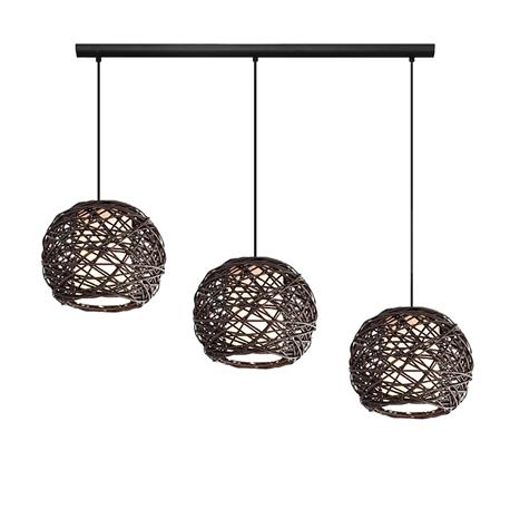 REGLETA RATTAN 3 LUCES MARRON