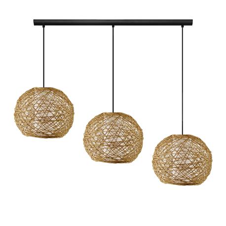 REGLETA RATTAN 3 LUCES NATURAL