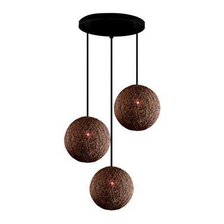 PLAFON HILOS 3 LUCES MARRON SERIE MIRTO