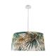 COLGANTE TEXTIL BLANCO PANTALLA PALMERA 1 LUZ D45 XTRELAMP