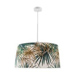 COLGANTE TEXTIL BLANCO PANTALLA PALMERA 1 LUZ D45 XTRELAMP