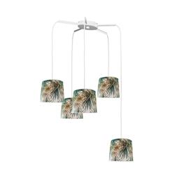 Lámpara de techo PALMERA PRINT Blanco 5 Luces