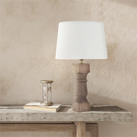 SOBREMESA MAD. SIGRID MEDIANO 1 LUZ E27 C/P LINO XTRELAMP