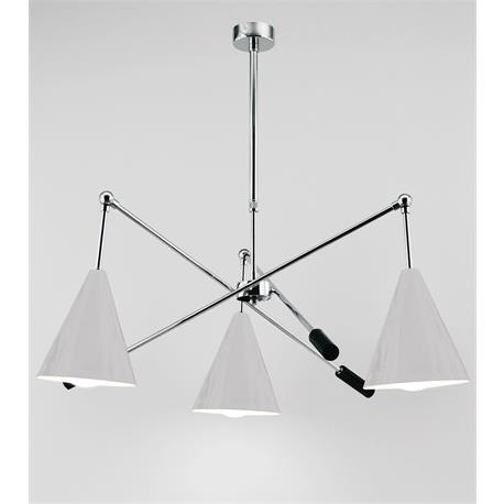 LAMPARA MIAMI CROMO 3LUCES C/P METAL BLANCA