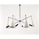 LAMPARA MIAMI CROMO 6 LUCES C/P METAL BLANCA