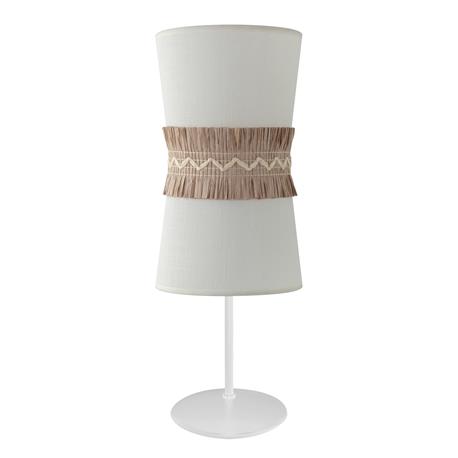 Lámpara de Mesa NAIARA blanco rafia marro