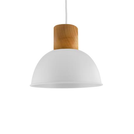 COLGANTE PAOLA METAL BLANCO Y MADERA 30CM