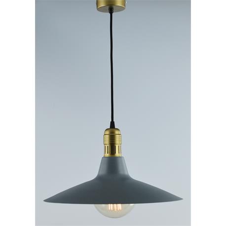 COLGANTE METAL WATT GRIS/CUERO