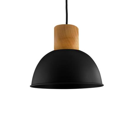 COLGANTE PAOLA METAL NEGRO Y MADERA 30CM