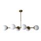 LAMPARA OFELIA 6 LUCES ORO MATE C/T OPAL BCA 14"