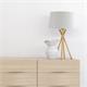 Lámpara de Mesa DIANE Metal Oro Pantalla Blanca